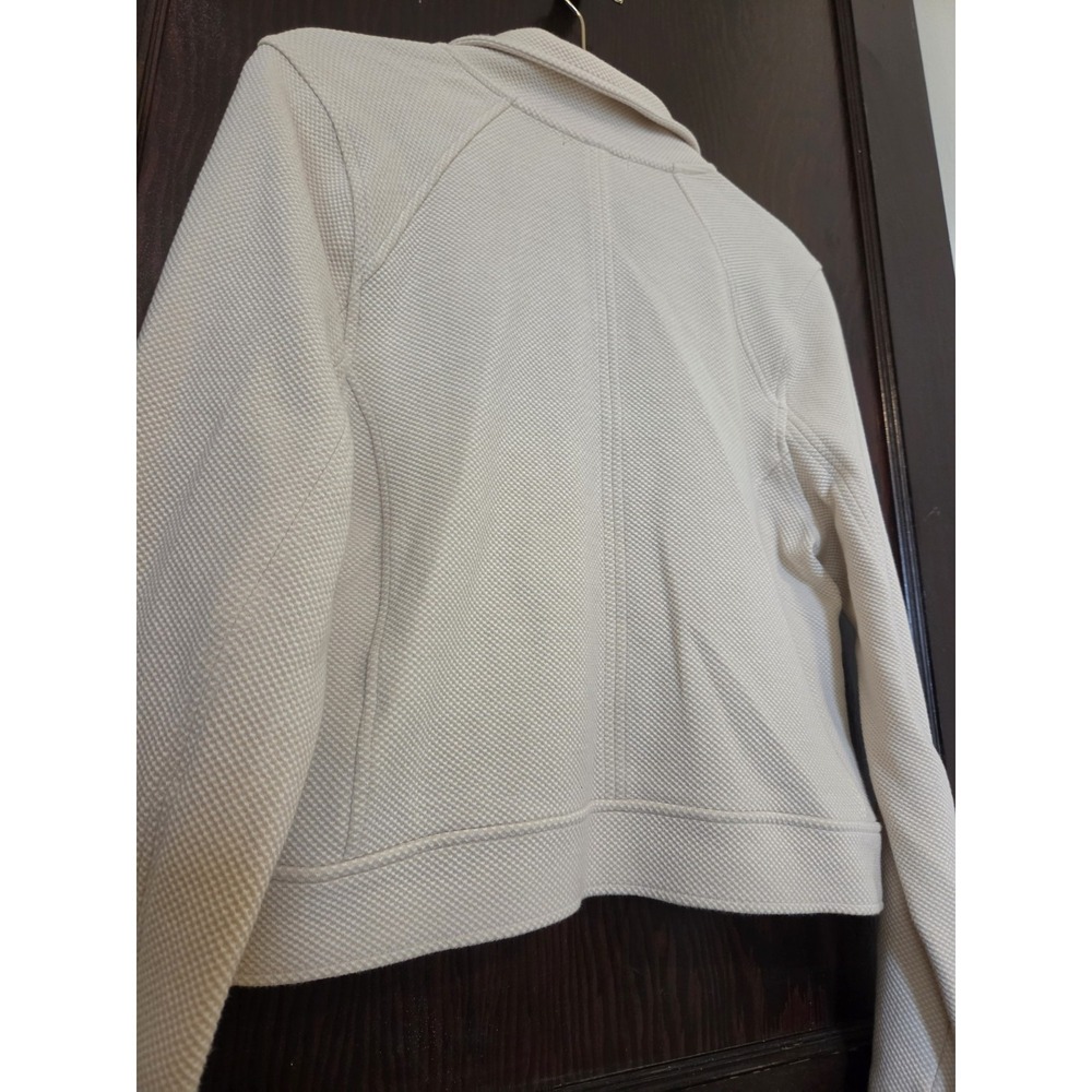Banana Republic Textured Cotton Knit Moto Bomber Jacket Full Zip Women L EUC - Picture 11 of 11
